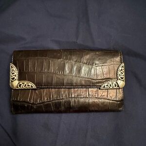 Brighton black leather checkbook wallet